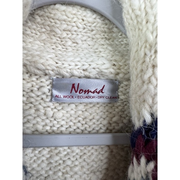 Nomad 100% Wool Hand Knit Sweater Vest Nordic Fair Isle Women's Sz M Ecuador Vtg - Picture 2 of 5